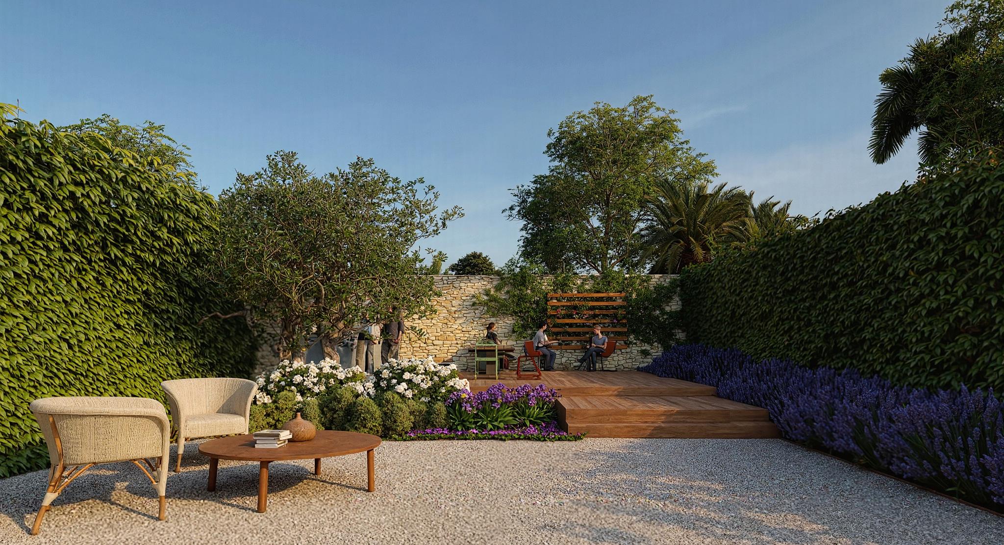 Mediterráneo pleno sol<br> 10x15 metros - Modelo 2